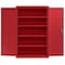 Sandusky Lee Storage Cabinet, 72 in H, 46 in W, 24 in D, Recessed, Keyed, Red, 4 Shelves EA4R462472-01 - alternate 7