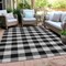 Homeroots 9' X 12' Black Gray And Ivory Plaid Washable Indoor Outdoor Area Rug 595467 - alternate 6