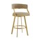 Armen Living Saturn 26in Swivel Counter Stool with Gold Brushed Stainless Steel and Light Sand Faux Leather LCSNSWBABGLLSA26 - alternate 1
