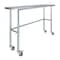 Amgood 18in D x 60in L Stainless Steel Open Base Table, 3in Casters AMG WT-1860-RCB-WHEELS-Z - alternate 1