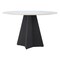 Homeroots 48" White and Black Sintered Stone and Steel Pedestal Base Round Dining Table 572234 - alternate 1