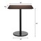 Flash Furniture 36" Square Tabletop, Seamless Surface Technology, Dark Brown with 24" Black Round Bar Height Base ST-SQ36-WBR-TR24B-GG - alternate 5