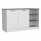 Homeroots White and Brown 59in Kitchen Island With Storage 477875 - alternate 1