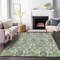 Homeroots 5' X 8' Artichoke Green And Fern Green Damask Washable Indoor Outdoor Area Rug 588167 - alternate 9