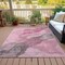 Homeroots 10' X 14' Blush And Gray Abstract Washable Indoor Outdoor Area Rug 631832 - alternate 6