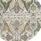 Homeroots 8' Ivory Green And Brown Round Floral Washable Indoor Outdoor Area Rug 605285 - alternate 7
