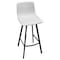 Leisuremod Elland Upholstered Leather Bar Stool With Iron Legs & Footrest, Light Grey ES29LGR - alternate 1