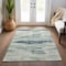 Homeroots 3' X 5' Mint Green Ivory And Denim Blue Abstract Washable Indoor Outdoor Area Rug 612533 - alternate 6