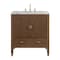 James Martin Vanities Myrrin 30" Single Vanity, Mid-Century Walnut w/ 3 CM Carrara Marble Top 485-V30-WLT-3CAR - alternate 1