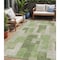 Homeroots 5' X 8' Green Sage And Beige Geometric Washable Indoor Outdoor Area Rug 613206 - alternate 1