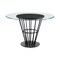 Homeroots 48" Clear And Black Glass And Iron Pedestal Base Round Top Dining Table 569436 - alternate 1