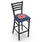 Holland Bar Stool Co 30" Blk Wrinkle Auburn Stationary Bar Stool, Ladder Back L00430Auburn - alternate 1