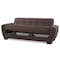 Homeroots 93" Brown Chenille Convertible Futon Sleeper Sofa And Toss Pillows With Storage 607075 - alternate 3