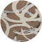 Homeroots 8' Brown Beige And Gray Round Abstract Washable Indoor Outdoor Area Rug 599114 - alternate 4