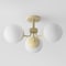 Jonathan Y Olivier 23.5" 3-Light Bohemian Farmhouse Iron/Frosted Glass LED Semi Flush Mount, Beige JYL7600E - alternate 5