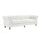 Homeroots 92" Cream Linen Chesterfield Wood Sofa 543988 - alternate 5