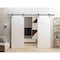 Vdomdoors Modern Double Barn Door 36" x 80" inches / Mela 0716 Painted White / 13FT Rail Track Set / Solid Pa MELA0716DB-BEM-36 - alternate 1