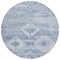Homeroots 8' Denim Blue And Sky Blue Round Southwestern Washable Indoor Outdoor Area Rug 588698 - alternate 5