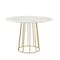 Homeroots 42" White and Gold Marble and Metal Pedestal Base Round Top Dining Table 534367 - alternate 6