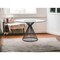 Homeroots 47" Clear And Black Rounded Glass And Iron Pedestal Base Dining Table 370721 - alternate 4