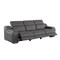 Homeroots 103" Dark Gray Italian Leather Reclining USB Sofa 632876 - alternate 13