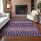 Homeroots 8' X 10' Purple Pink And Yellow Tribal Washable Indoor Outdoor Area Rug 582587 - alternate 5