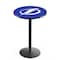 Holland Bar Stool Co 36" Blk Wrinkle Tampa Bay Lightning Pub Table, 36" dia. Top L214B3636TBLght - alternate 1