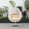 Leisuremod White Wicker Hanging Egg Swing Chair with Beige Cushions ESCW-40BG - alternate 5
