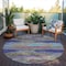 Homeroots 8' Lavender Pink And Blue Round Abstract Washable Indoor Outdoor Area Rug 612523 - alternate 5
