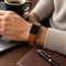 Elegani Hybrid Leather Rubber Band Compatible with Apple Watch 42mm, Light Brown, Silver Buckle QRALGM-LBRN-42 - alternate 2