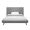 Homeroots Gray Solid Wood Full Upholstered Linen Bed 544941 - alternate 6