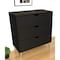 Homeroots 30" Black And Natural Wood Three Drawer Dresser 552261 - alternate 1