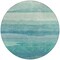 Homeroots 8' Turquoise Round Striped Washable Indoor Outdoor Area Rug 608153 - alternate 5