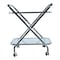 Homeroots 26in Silver Metal and Glass Rolling Bar Cart 364168 - alternate 1