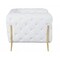 Homeroots 93" White Italian Leather Chesterfield Sofa With Silver Legs 476530 - alternate 7