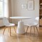 Homeroots 42" White Wood and Metal Pedestal Base Round Top Dining Table 555150 - alternate 4