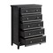 Homeroots 32" Black Wood Accent Cabinet With Five Drawers 716330 - alternate 3