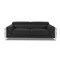 Homeroots 89" Dark Gray Italian Leather Sofa With Silver Legs 476517 - alternate 1