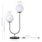 Homeroots 28" Black Metal Two Light Novelty Globe Table Lamp With White Globe Shade 546102 - alternate 4