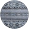 Homeroots 8' Blue Gray And Charcoal Round Tribal Washable Indoor Outdoor Area Rug 615400 - alternate 8