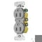 Hubbell Wiring Device-Kellems Straight Blade Receptacle, 5-15R, 15 A, 125V AC, 2 Pole, 3 Wire, Surface Mount, Grounded DR15STGY - alternate 2