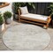Homeroots 8' Ivory And Beige Round Abstract Washable Indoor Outdoor Area Rug 599504 - alternate 1