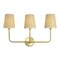 Jonathan Y Lila 26.5" 3-Light Traditional Coastal Scalloped Fabric Shade/Metal LED Vanity Light, Brass Gold/Brow JYL1609A - alternate 1