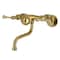 Kingston Brass Double-Handle Wall Mount Bathroom Faucet, Brushed Brass KS316SB - alternate 1