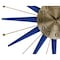 Homeroots 27" Blue And Gold Metal Silent Analog Starburst Wall Clock 626371 - alternate 5