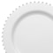 Smarty Had A Party 10" White with Silver Pearl String Round Disposable Plastic Dinner Plates, 120PK 8870-WHS-CASE - alternate 5