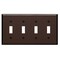 Leviton 4-Gang Plastic Toggle Switch Wall Plate, Brown 85012-000 - alternate 2