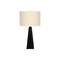 Homeroots 27" Black Geometric Table Lamp With Beige Drum Shade 545864 - alternate 1