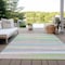 Homeroots 9' X 12' Mint Green Pink And Blue Striped Washable Indoor Outdoor Area Rug 597341 - alternate 4