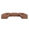 Homeroots Chestnut Italian Leather Power Reclining U Shaped ten Piece Corner Sectional With Console 632584 - alternate 1